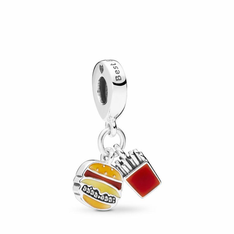 Pandora Burger & Fries Dangle Charm Clearance NZ, Sterling Silver (736851-ZFC)